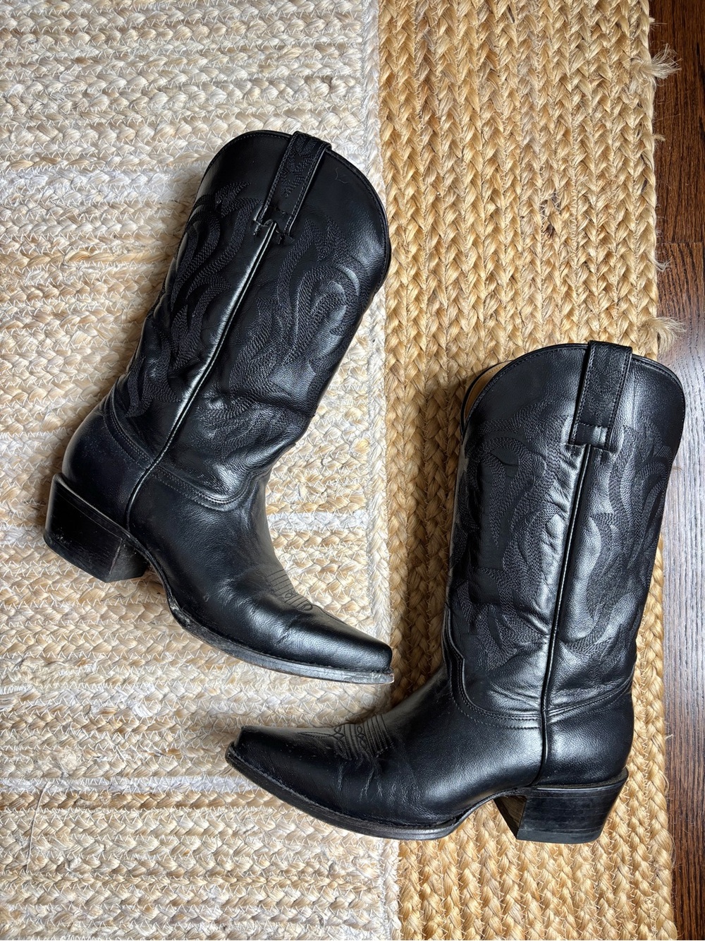 Shyanne gemma western snip toe cowboy boots size 9 black genuine leather